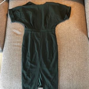 Tall boat neck dress with a v-back